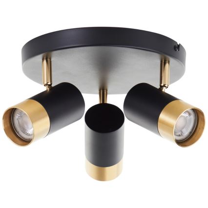 Brilliant - Foco LED VIGOLO 3xGU10/5W/230V negro/dorado