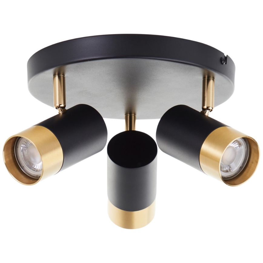 Brilliant - Foco LED VIGOLO 3xGU10/5W/230V negro/dorado