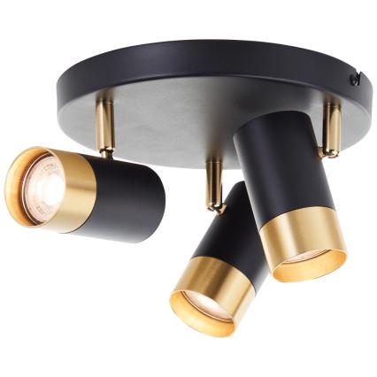 Brilliant - Foco LED VIGOLO 3xGU10/5W/230V negro/dorado
