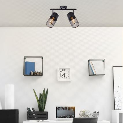 Brilliant - Foco orientable KAMOLO 2xE27/40W/230V negro