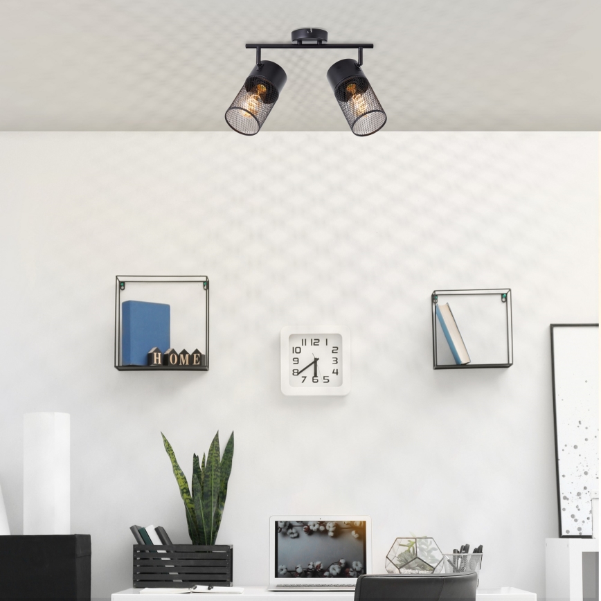 Brilliant - Foco orientable KAMOLO 2xE27/40W/230V negro