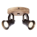 Brilliant - Foco orientable SEED 2xGU10/5W/230V negro/marrón
