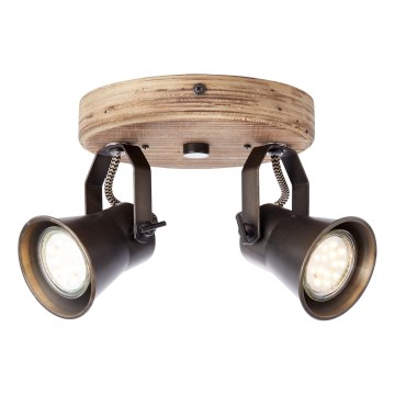 Brilliant - Foco orientable SEED 2xGU10/5W/230V negro/marrón