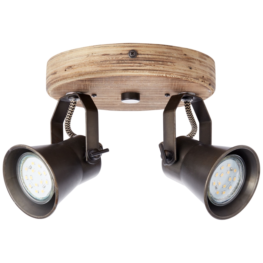 Brilliant - Foco orientable SEED 2xGU10/5W/230V negro/marrón