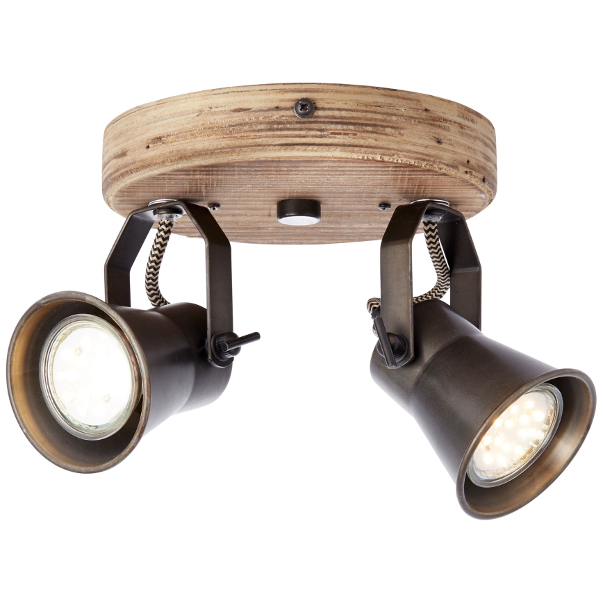 Brilliant - Foco orientable SEED 2xGU10/5W/230V negro/marrón