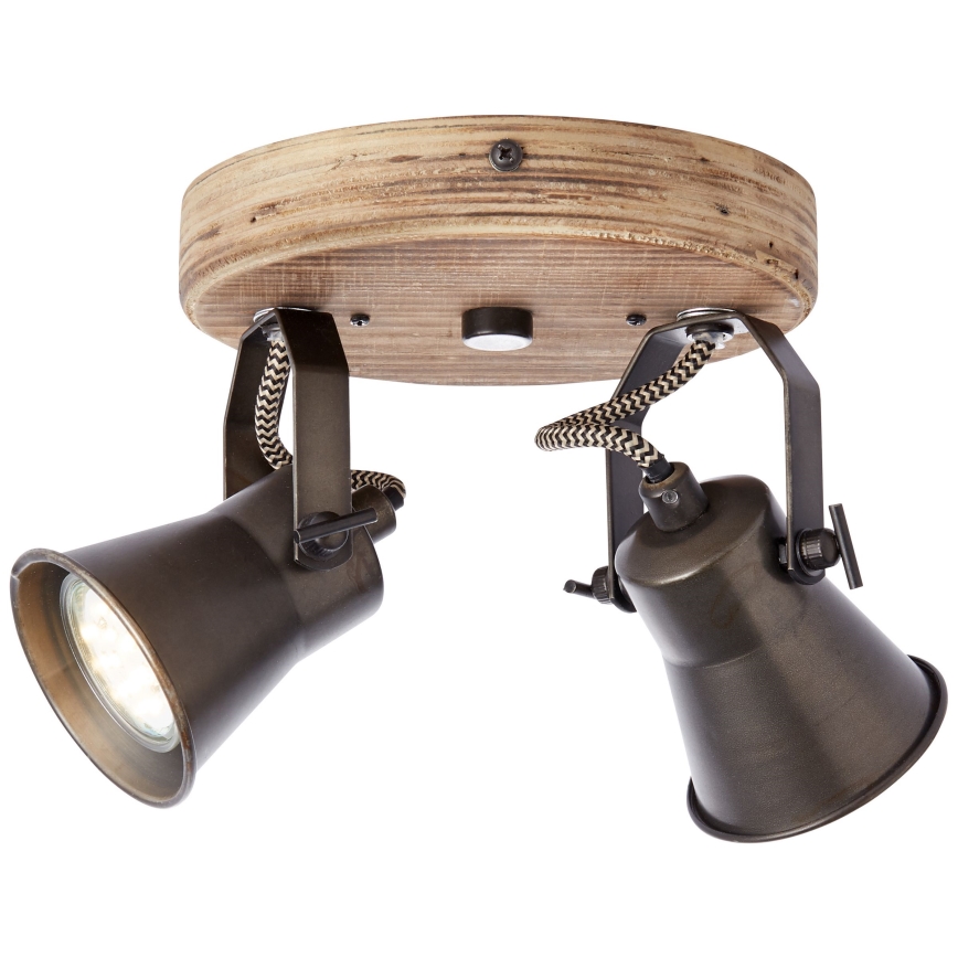 Brilliant - Foco orientable SEED 2xGU10/5W/230V negro/marrón