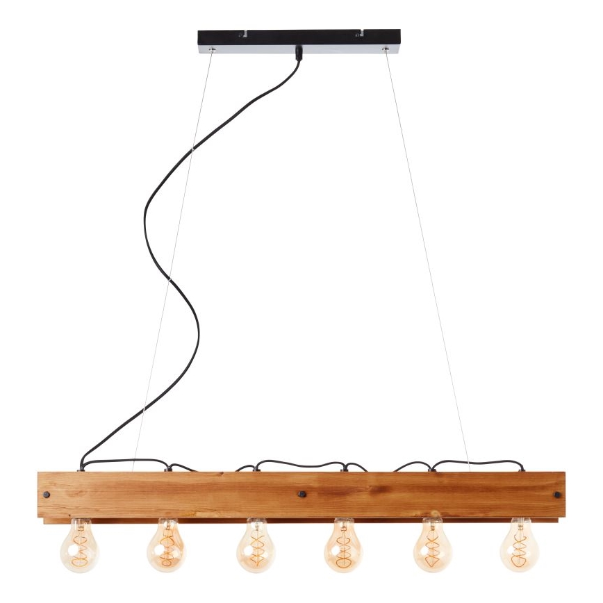 Brilliant - Lámpara colgante CALANDRA 6xE27/42W/230V pino