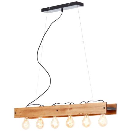Brilliant - Lámpara colgante CALANDRA 6xE27/42W/230V pino