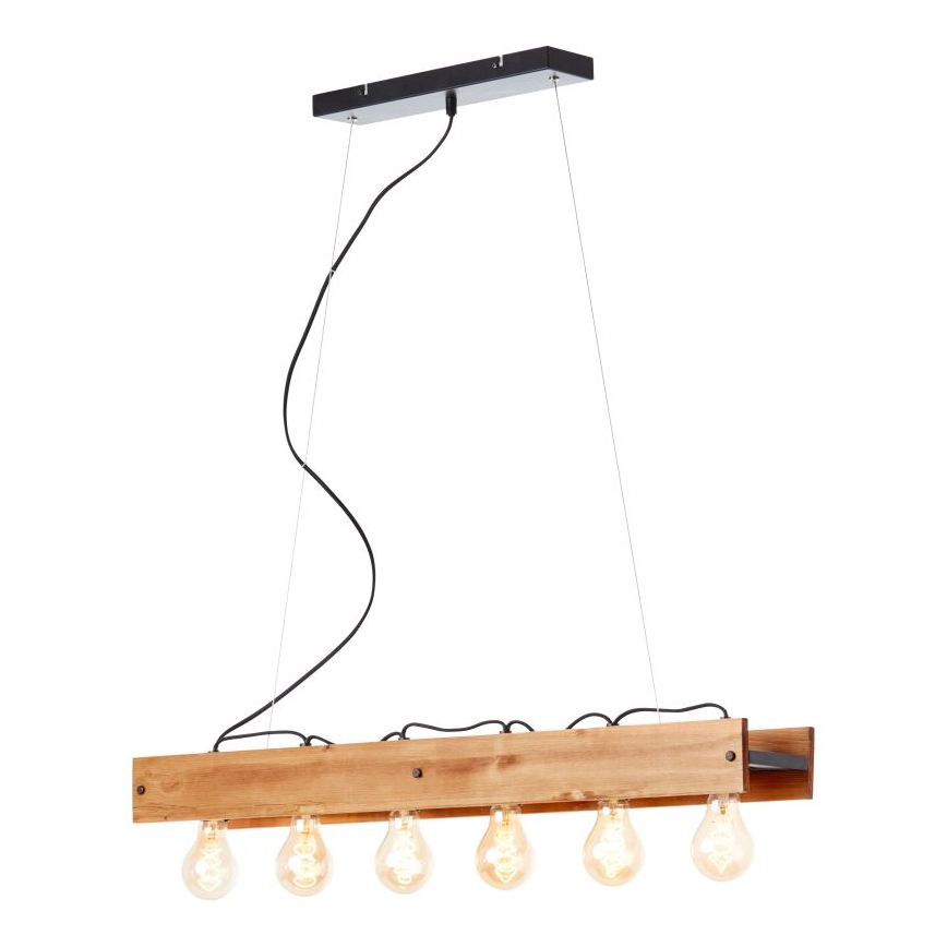 Brilliant - Lámpara colgante CALANDRA 6xE27/42W/230V pino