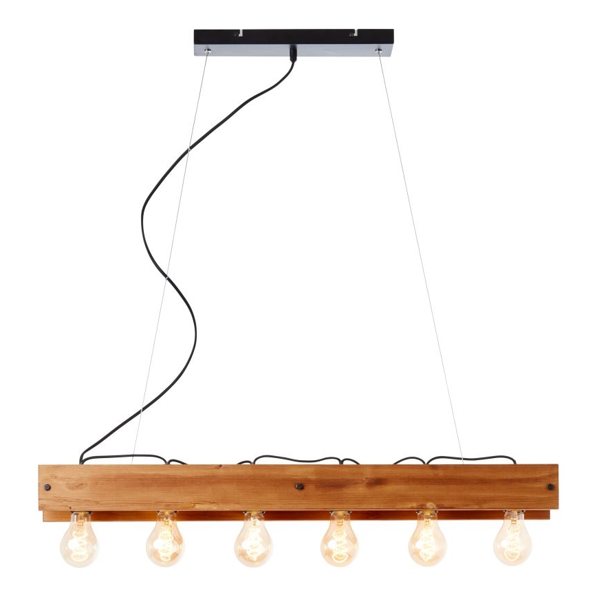 Brilliant - Lámpara colgante CALANDRA 6xE27/42W/230V pino