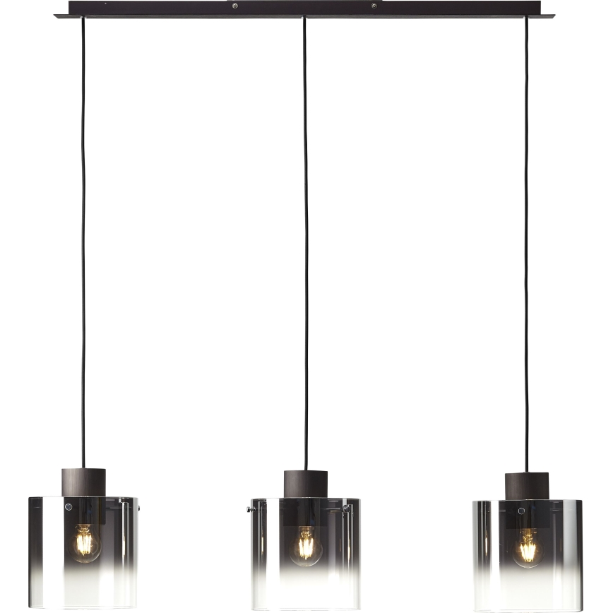 Brilliant - Lámpara colgante con cable BETH 3xE27/60W/230V negra/ahumada