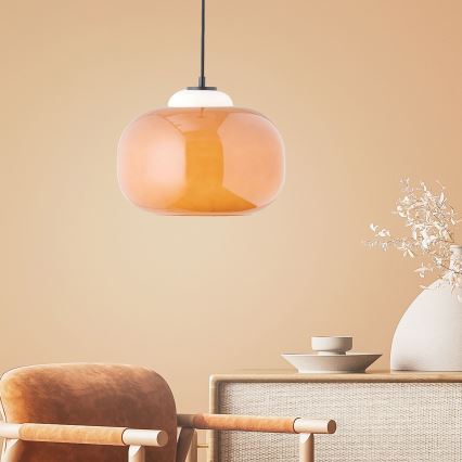 Brilliant - Lámpara colgante con cable BLOP 1xE27/60W/230V naranja
