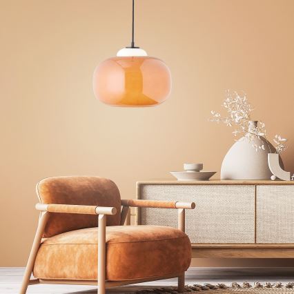 Brilliant - Lámpara colgante con cable BLOP 1xE27/60W/230V naranja