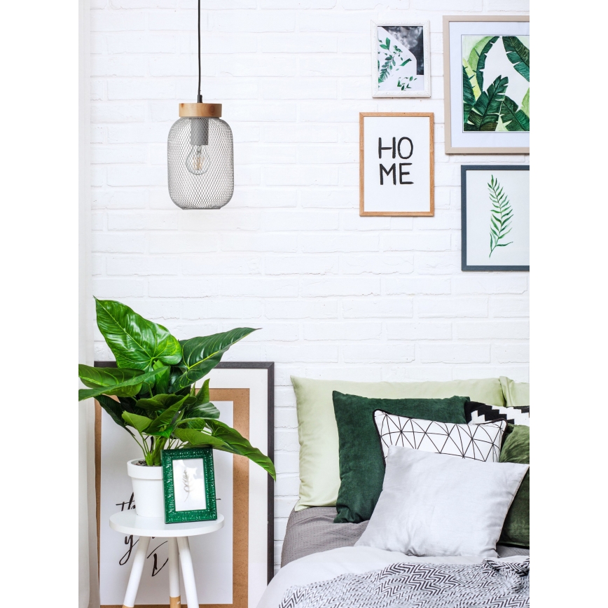 Brilliant - Lámpara colgante con cable GIADA 1xE27/40W/230V, diámetro 16 cm, gris