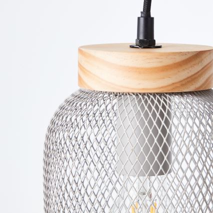 Brilliant - Lámpara colgante con cable GIADA 1xE27/40W/230V, diámetro 16 cm, gris