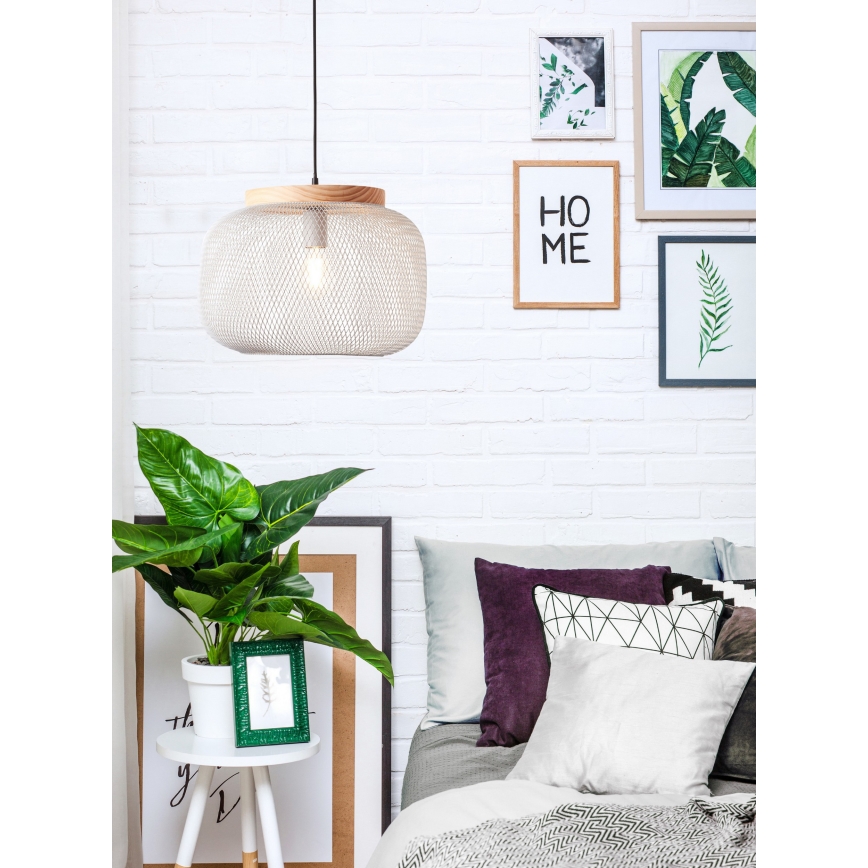 Brilliant - Lámpara colgante con cable GIADA 1xE27/40W/230V Ø 39 cm gris