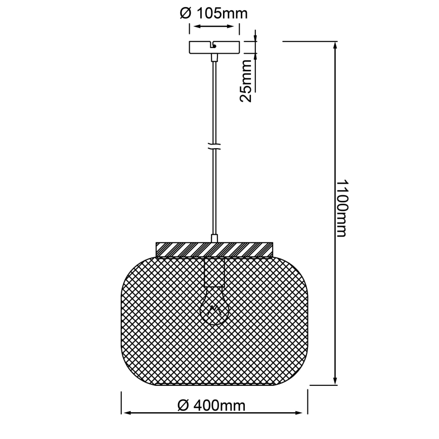 Brilliant - Lámpara colgante con cable GIADA 1xE27/40W/230V Ø 39 cm gris