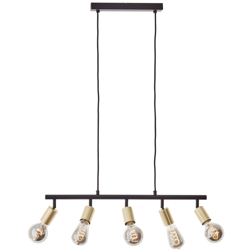Brilliant - Lámpara colgante con cable TIFFANY 5xE27/28W/230V negro/latón