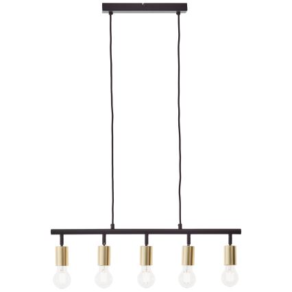 Brilliant - Lámpara colgante con cable TIFFANY 5xE27/28W/230V negro/latón