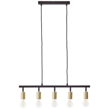 Brilliant - Lámpara colgante con cable TIFFANY 5xE27/28W/230V negro/latón