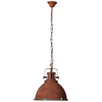 Brilliant - Lámpara colgante con cadena JESPER GLAS 1xE27/60W/230V, acabado en cobre