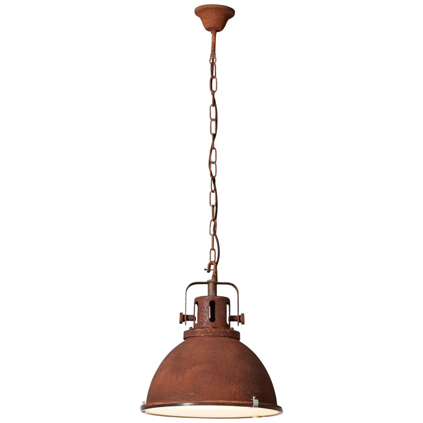 Brilliant - Lámpara colgante con cadena JESPER GLAS 1xE27/60W/230V, acabado en cobre