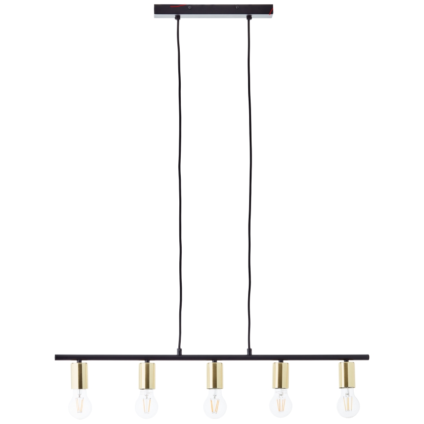 Brilliant - Lámpara colgante KERRY, suspensión por cable, 5xE27/40W/230V, negro/latón