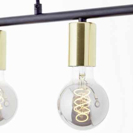 Brilliant - Lámpara colgante KERRY, suspensión por cable, 5xE27/40W/230V, negro/latón