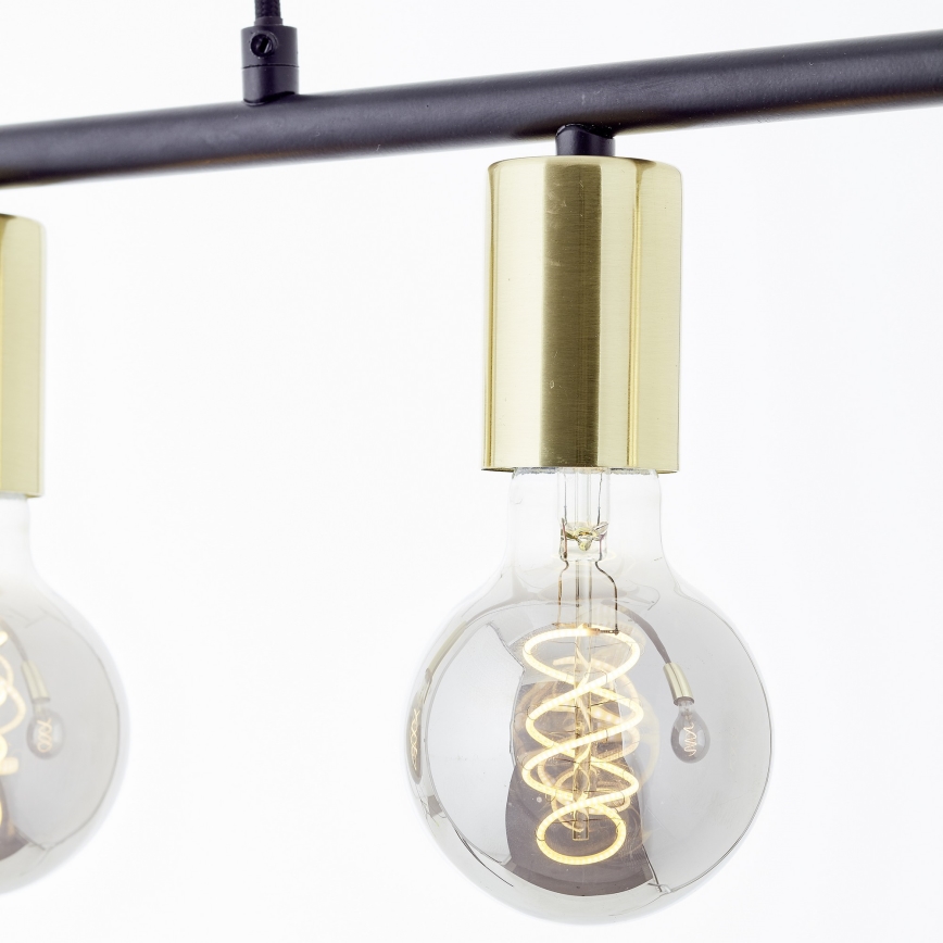 Brilliant - Lámpara colgante KERRY, suspensión por cable, 5xE27/40W/230V, negro/latón