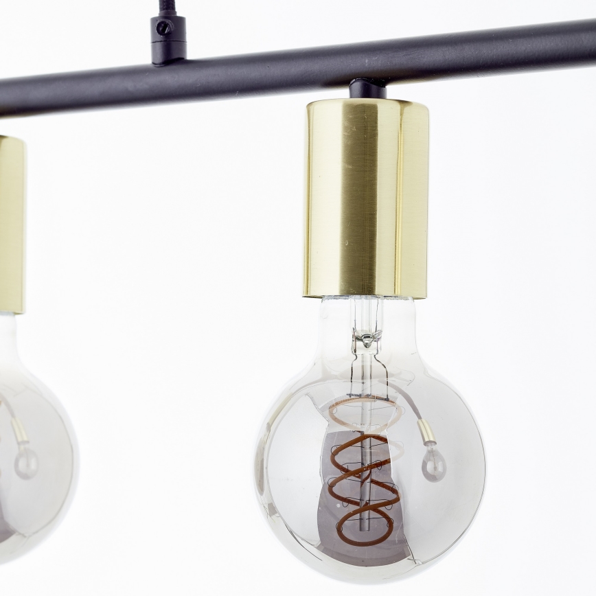 Brilliant - Lámpara colgante KERRY, suspensión por cable, 5xE27/40W/230V, negro/latón