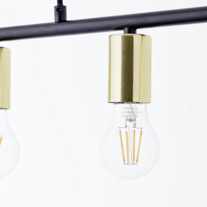 Brilliant - Lámpara colgante KERRY, suspensión por cable, 5xE27/40W/230V, negro/latón