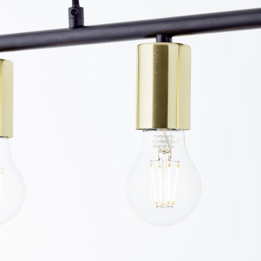 Brilliant - Lámpara colgante KERRY, suspensión por cable, 5xE27/40W/230V, negro/latón