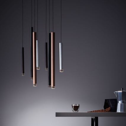 Brilliant - Lámpara colgante LED regulable con cable CEMBALO LED/32W/230V cromo mate/negro/marrón