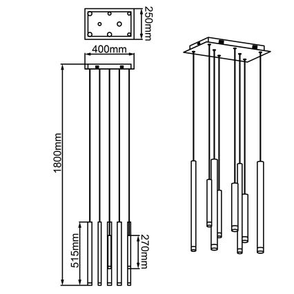 Brilliant - Lámpara colgante LED regulable con cable CEMBALO LED/32W/230V cromo mate/negro/marrón