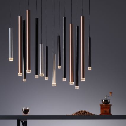 Brilliant - Lámpara colgante LED regulable CEMBALO LED/60W/230V cromo mate/negro/marrón