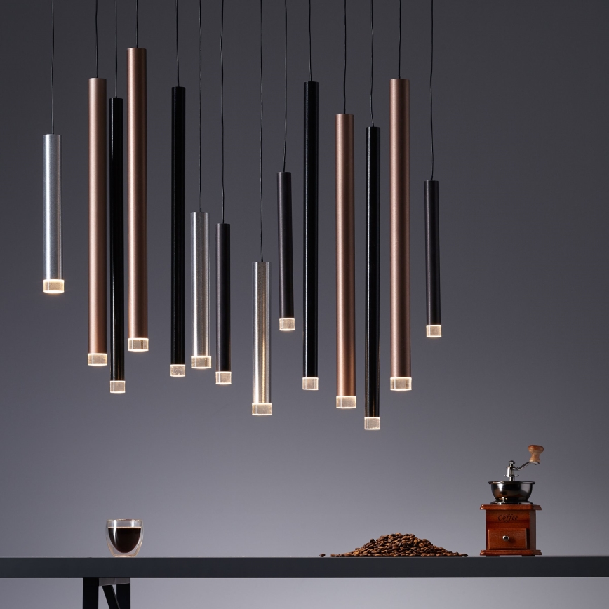 Brilliant - Lámpara colgante LED regulable CEMBALO LED/60W/230V cromo mate/negro/marrón
