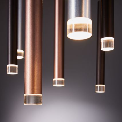 Brilliant - Lámpara colgante LED regulable CEMBALO LED/60W/230V cromo mate/negro/marrón