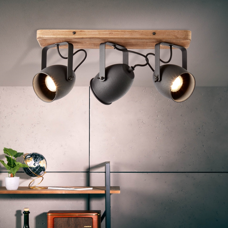 Brilliant - Lámpara de 3 focos CROWTON 3xGU10/6W/230V pino