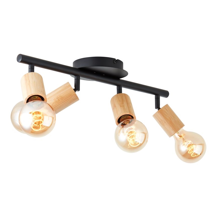 Brilliant - Lámpara de focos 4xE27/28W/230V bambú
