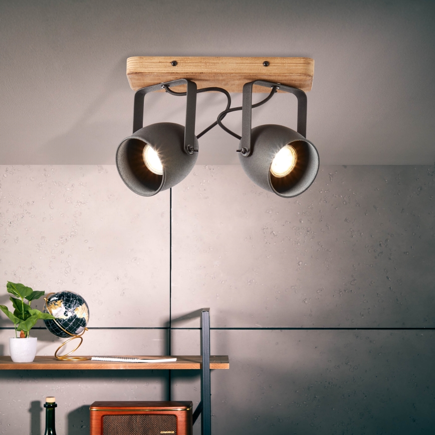 Brilliant - Lámpara de focos CROWTON 2xGU10/6W/230V en pino