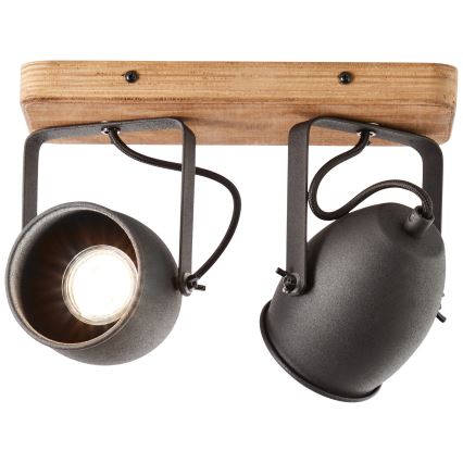 Brilliant - Lámpara de focos CROWTON 2xGU10/6W/230V en pino