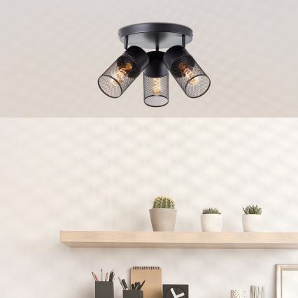 Brilliant - Lámpara de focos KAMOLO 3xE27/40W/230V, negro