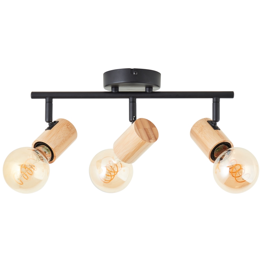 Brilliant - Lámpara de focos KERRY 3xE27/40W/230V negro/bambú