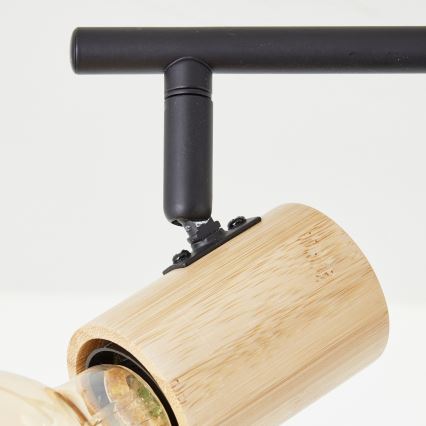 Brilliant - Lámpara de focos KERRY 3xE27/40W/230V negro/bambú