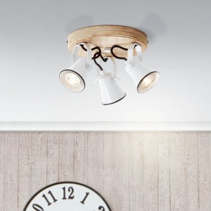 Brilliant - Lámpara de focos SEED 3xGU10/5W/230V blanco/beige