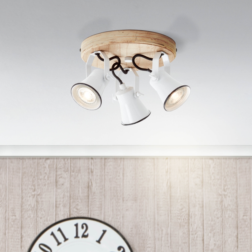 Brilliant - Lámpara de focos SEED 3xGU10/5W/230V blanco/beige