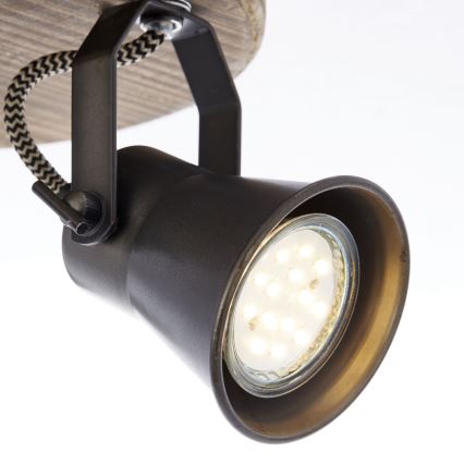 Brilliant - Lámpara de focos SEED 3xGU10/5W/230V negro/marrón