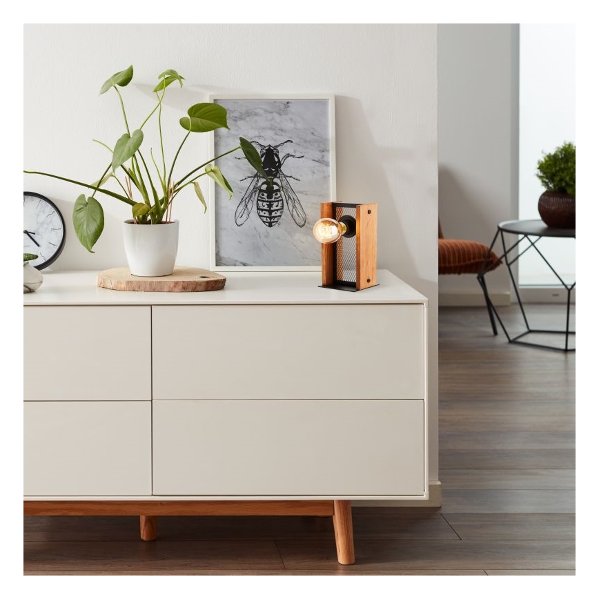 Brilliant - Lámpara de mesa CALANDRA 1xE27/42W/230V pino