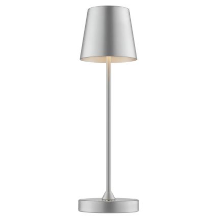 Brilliant - Lámpara de mesa exterior táctil recargable regulable ELORA LED/2,5W/5V 2700K 2600 mAh IP44 plateada