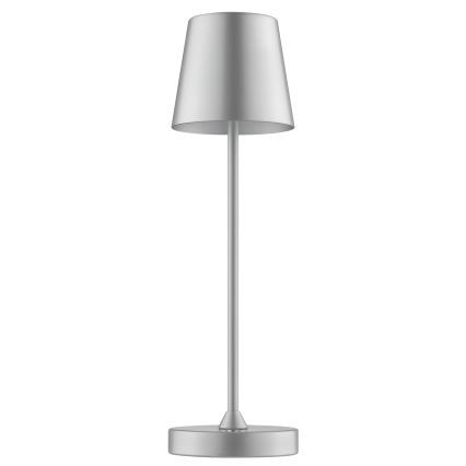 Brilliant - Lámpara de mesa exterior táctil recargable regulable ELORA LED/2,5W/5V 2700K 2600 mAh IP44 plateada